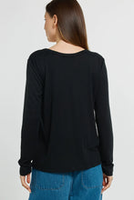 Load image into Gallery viewer, Betty Basics Westin Blended Wool Tee Black