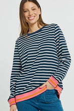 Load image into Gallery viewer, Betty Basics Tyra Sweat Navy/White Stripe