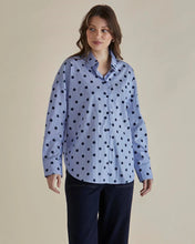 Load image into Gallery viewer, Betty Basics Sage Shirt Polka Dot Stripe Blue