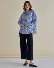 Load image into Gallery viewer, Betty Basics Sage Shirt Polka Dot Stripe Blue