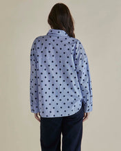 Load image into Gallery viewer, Betty Basics Sage Shirt Polka Dot Stripe Blue