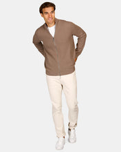 Load image into Gallery viewer, Brooksfield BFK424 Zipped Cardigan Taupe
