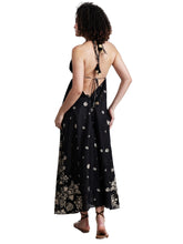 Load image into Gallery viewer, Namaskar BP-272/806 Cotton Halter Dress Black Floral