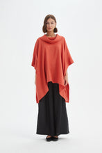 Load image into Gallery viewer, Tirelli Oversized Collar Poncho Rust