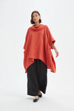 Load image into Gallery viewer, Tirelli Oversized Collar Poncho Rust
