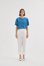 Load image into Gallery viewer, Tirelli Deep Cuff Linen Pant White