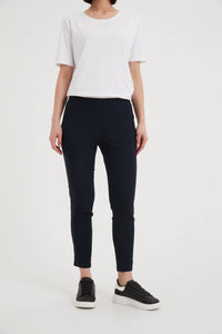 Tirelli Straight CROP Pant High Ankle Navy
