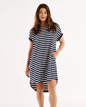Load image into Gallery viewer, Betty Basics Maxine T-shirt Dress Navy Stripe