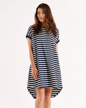 Load image into Gallery viewer, Betty Basics Maxine T-shirt Dress Navy Stripe