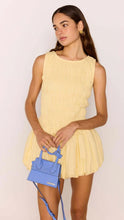 Load image into Gallery viewer, MINKPINK Ciel Shirred Bubble Mini Dress Pale Yellow
