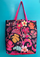 Load image into Gallery viewer, Anna Chandler Design Double Sided Canvas Bag Florabel Black