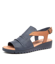 Load image into Gallery viewer, Django & Juliette Madis Navy/ Dark Tan Leather