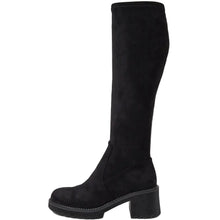 Load image into Gallery viewer, Django & Juliette Zina Knee High Boots Black Stretch Microsuede