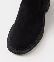 Load image into Gallery viewer, Django & Juliette Zina Knee High Boots Black Stretch Microsuede