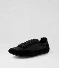Load image into Gallery viewer, Django & Juliette Brinkle Sneakers Black Suede Fabric