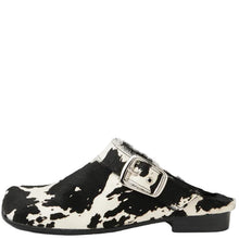 Load image into Gallery viewer, Django & Juliette Grippo Black White Pony Leather Mules
