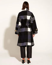 Load image into Gallery viewer, Fate + Becker Stranger Oversized Coat Navy Check
