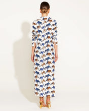 Load image into Gallery viewer, Fate + Becker Queen Of The Jungle Fitted Faux Wrap Dress Tigers
