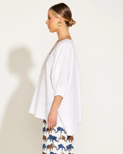 Load image into Gallery viewer, Fate + Becker A Walk In The Park Linen Oversized Batwing Top White
