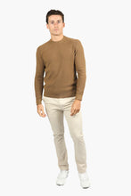 Load image into Gallery viewer, James Harper JHK51 Tobacco Cotton Waffle Crew Neck Jumper
