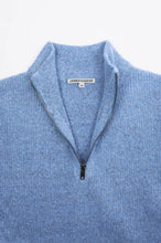 Load image into Gallery viewer, James Harper Ribbed 1/4 Zip Sweater Blue