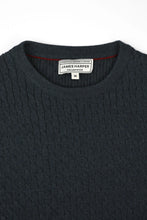 Load image into Gallery viewer, James Harper JHK85 Fine Cable Knit Petrol