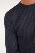 Load image into Gallery viewer, James Harper JHK85 Fine Cable Knit Petrol