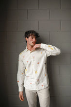 Load image into Gallery viewer, James Harper Pressed Flower Long Sleeve Linen L/S Shirt Multi
