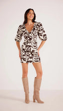 Load image into Gallery viewer, MINKPINK Joan Puff Sleeve Mini Dress Brown Floral
