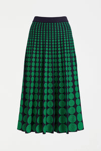 Elk Leira Skirt Navy/Green Metallic