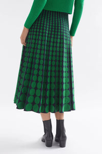 Elk Leira Skirt Navy/Green Metallic