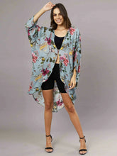 Load image into Gallery viewer, Namaskar KM-118L Modal Kimono Blue Corn Print