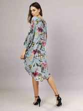 Load image into Gallery viewer, Namaskar KM-118L Modal Kimono Blue Corn Print