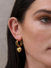 Load image into Gallery viewer, Lustre & Sage Rome Heart 18K Gold Plated Earrings