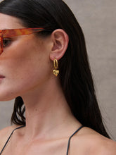 Load image into Gallery viewer, Lustre & Sage Rome Heart 18K Gold Plated Earrings
