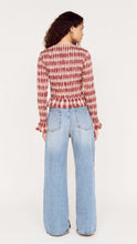 Load image into Gallery viewer, MINKPINK Anouk Shirred Top Wine Check