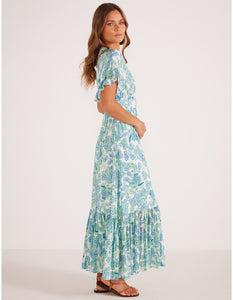 MINKPINK Alessia Midi Dress Blue Floral