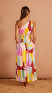 MINKPINK Palmera Midi Dress Pastel Tropical