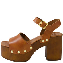Load image into Gallery viewer, Mollini Eliyena Platform Clog Heels Tan Leather