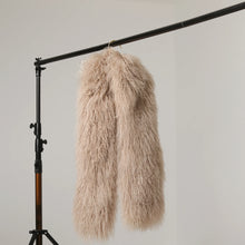Load image into Gallery viewer, I&#39;m Francis Mongolian Fur Shoulder Wrap Latte
