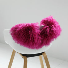 Load image into Gallery viewer, I'm Francis Mongolian Fur Shoulder Wrap Fuscia