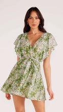 Load image into Gallery viewer, MINKPINK Margaux Mini Dress Green/White/Floral
