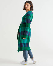 Load image into Gallery viewer, Betty Basics Swift Cardigan Green/Blue Check
