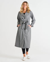 Load image into Gallery viewer, Betty Basics Ponte Trench Coat Black Houndstooth
