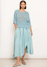 Load image into Gallery viewer, POL Pier Pointelle Knit Tee Blue