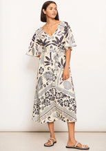 Load image into Gallery viewer, POL Paradise Bias Dress Paradise Palm Print