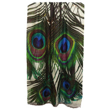 Load image into Gallery viewer, Namaskar S21-16MS Modal Silk Designer Scarf Peacock Feathers