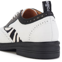 Load image into Gallery viewer, Rollie Derby Brogue Rise Off White/Zebra
