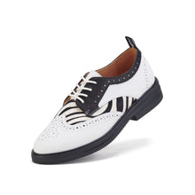 Load image into Gallery viewer, Rollie Derby Brogue Rise Off White/Zebra