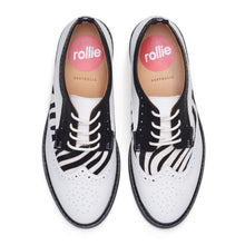 Load image into Gallery viewer, Rollie Derby Brogue Rise Off White/Zebra